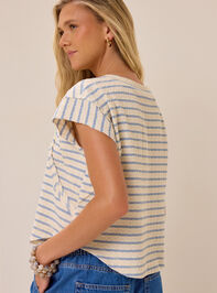 Cressida Stripe Rib Raglan Top Detail 5 - AS Kids