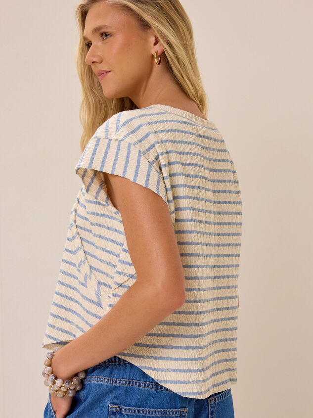 Cressida Stripe Rib Raglan Top Detail 5 - AS Kids
