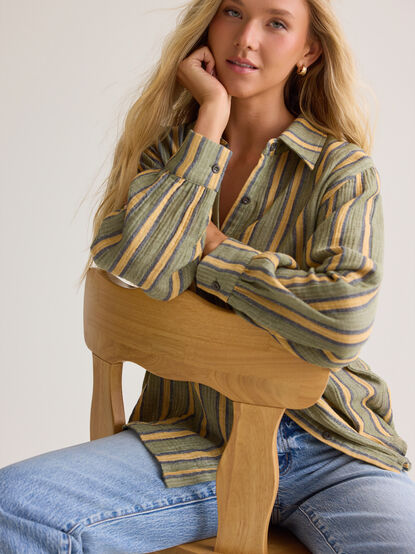 Vienna Striped Button Down Top - AS Kids