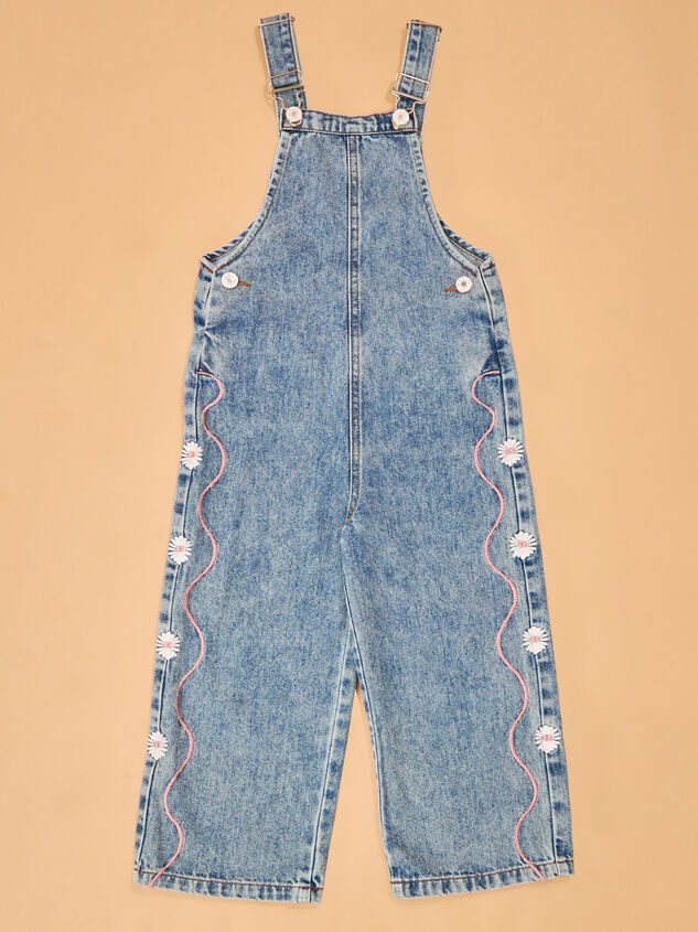 Madelyn Embroidered Daisy Overalls - AS Kids