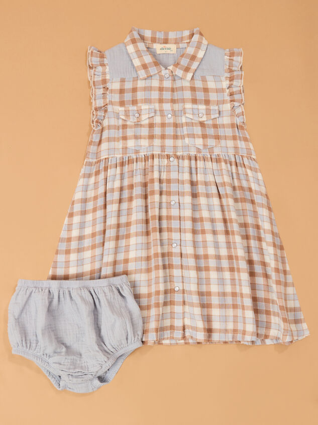 Western Plaid Snap Dress - AS Kids