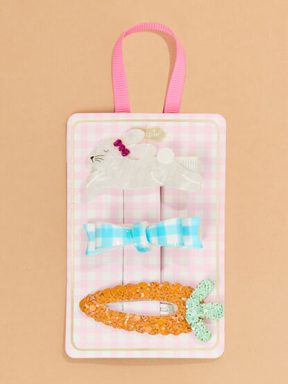 3-Piece Easter Hair Clip Set by Mudpie - ALTAR'D STATE KIDS