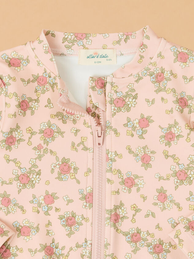 Edith Rose Long Sleeve Ruffle Leg Swimsuit Detail 4 - ALTAR'D STATE KIDS