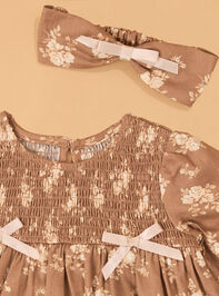 Elise Floral Puff Sleeve Baby Dress Detail 2 - AS Kids