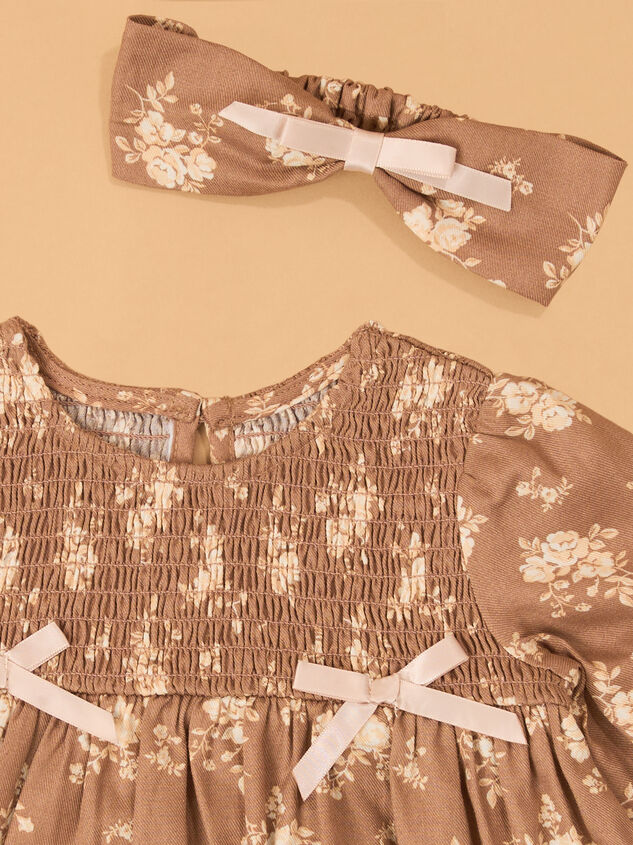 Elise Floral Puff Sleeve Baby Dress Detail 2 - AS Kids