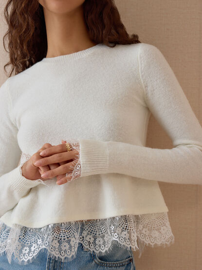 Wrenley Lace Trim Sweater - AS Kids