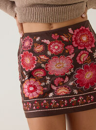 Briar Embroidered Suede Mini Skirt Detail 2 - AS Kids