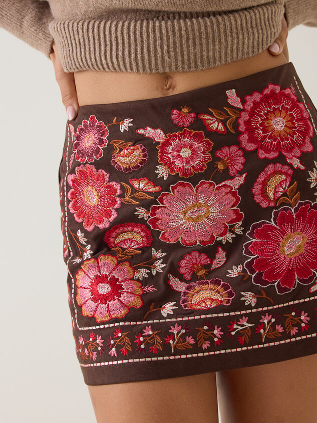 Briar Embroidered Suede Mini Skirt Detail 2 - AS Kids