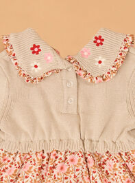 Clara Floral Sweater Dress Detail 3 - AS Kids