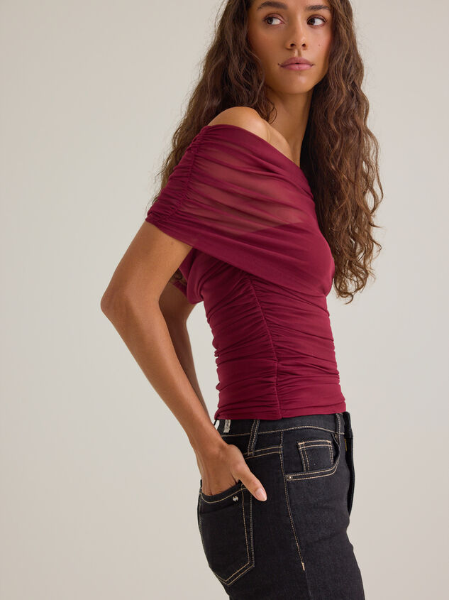 Sandy Off Shoulder Mesh Top Detail 5 - AS Kids