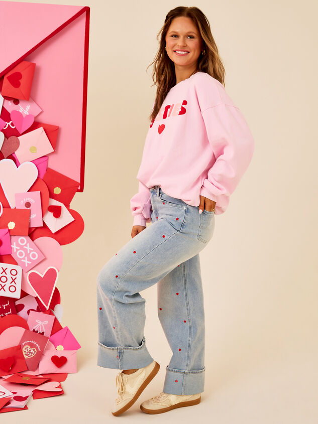 My Bestie Mama Crewneck Detail 3 - ALTAR'D STATE KIDS