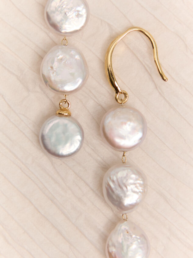 Pearl Coin Dangle Earrings Detail 3 - AS Kids