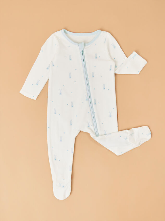 Blue Bunny Footie by Mudpie Detail 3 - ALTAR'D STATE KIDS