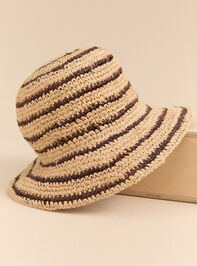 Raffia Striped Bucket Hat Detail 3 - AS Kids