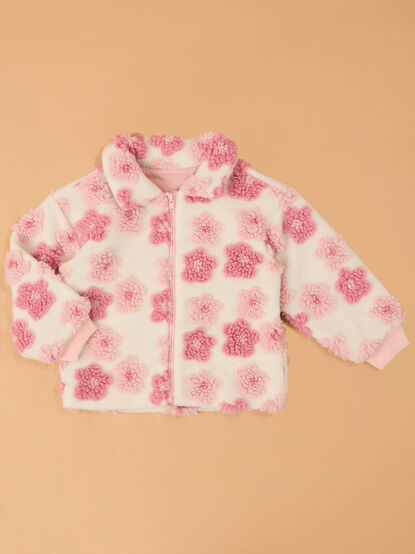 Amelia Flower Sherpa Jacket - AS Kids