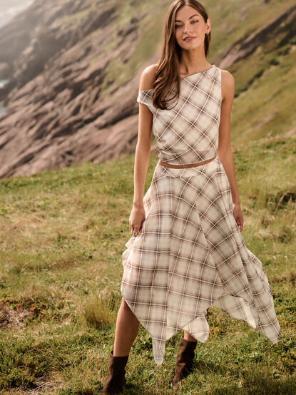 Marin Plaid Handkerchief Midi Skirt - AS Kids