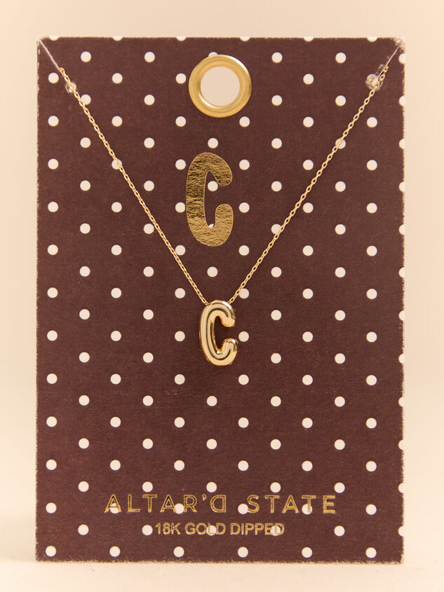 18k Gold C Bubble Monogram Necklace - AS Kids