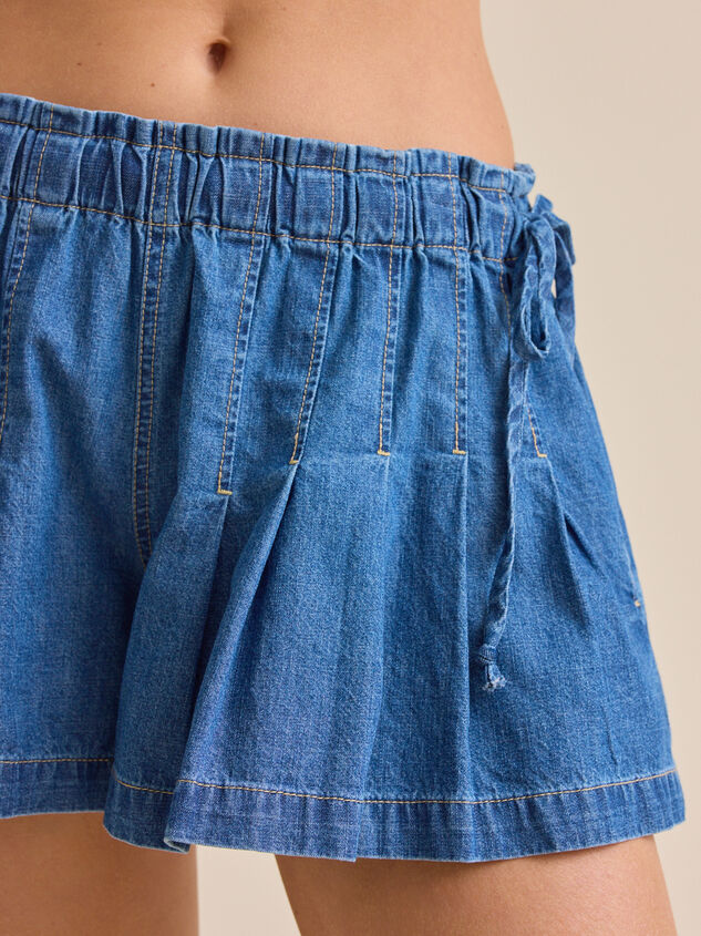 Darla Pleated Denim Shorts Detail 3 - ALTAR'D STATE KIDS