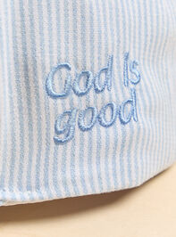 Striped Pray Trucker Hat Detail 3 - AS Kids