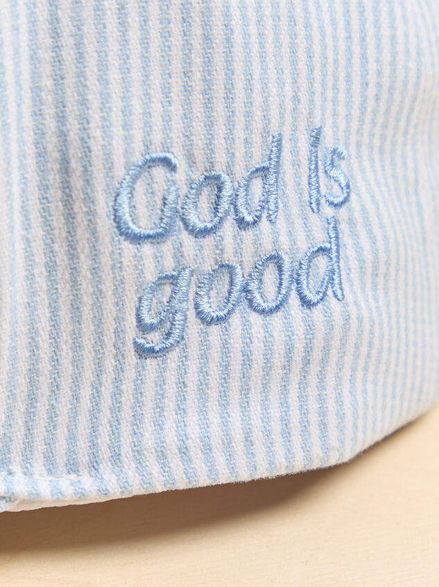 Striped Pray Trucker Hat Detail 3 - AS Kids