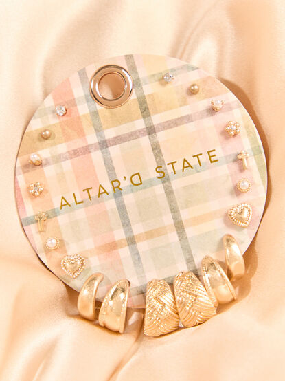 Plaid Mixed Earring Set - AS Kids