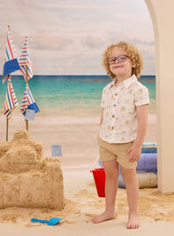 Vacay Beach Icon Button Up - AS Kids