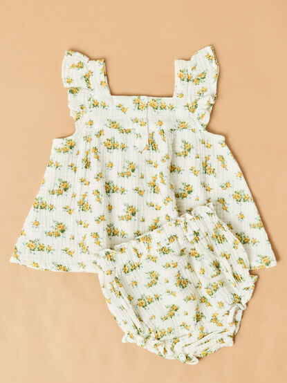 Sunshine Rose Ruffle Tank Set - AS Kids
