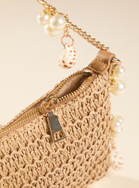 Pearl Chain Raffia Shoulder Bag Detail 3 - ALTAR'D STATE KIDS