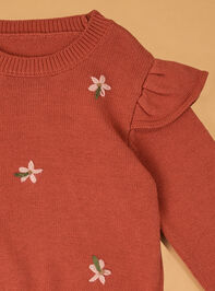 Gracie Floral Embroidered Sweater Detail 2 - AS Kids