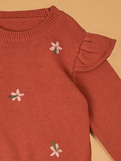 Gracie Floral Embroidered Sweater - AS Kids